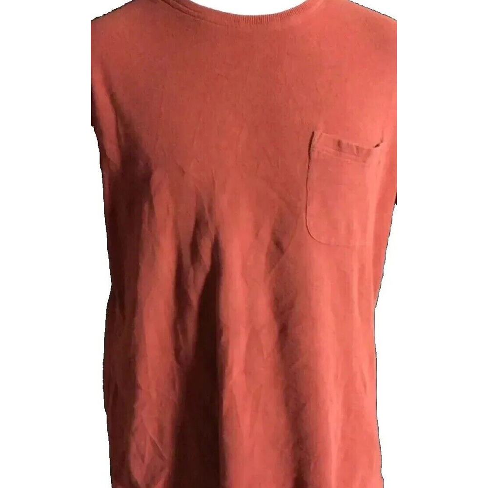 Mens Size L Rust Thick Knit Front Single Pocket Shirt By Austin Clothing Co